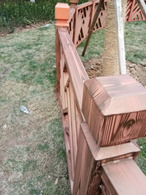 佳木斯钢结构护栏仿木纹项目